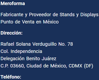Dirección y Teléfono de Meroforma - Proveedor de Stands en México